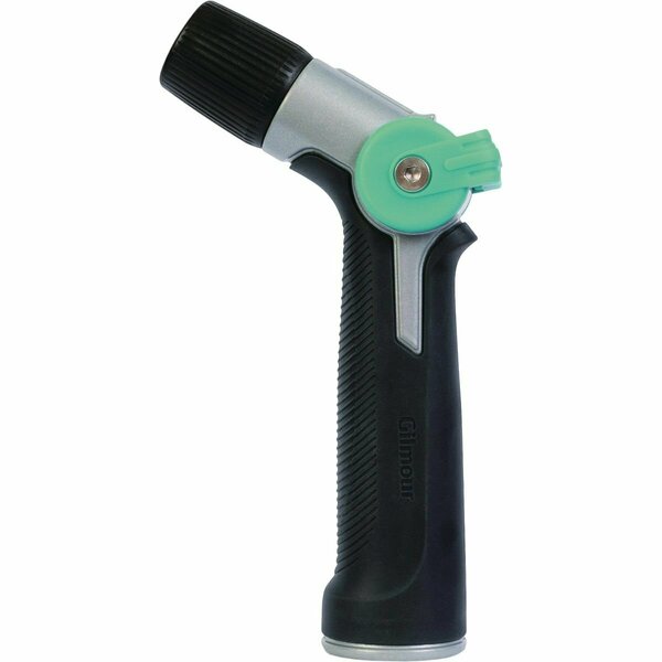 All-Source Gilmour Metal Adjustable Thumb Control Pistol Nozzle, Black & Green 813742-1001